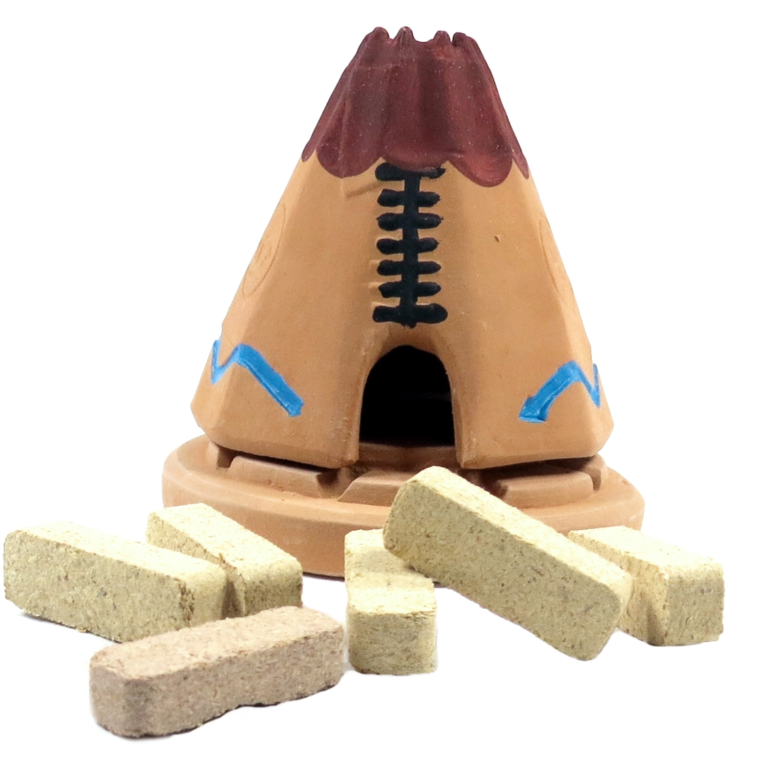 Set: Indianisches Räucherhäuschen - Indian Teepee  inkl. 20 Räucherkegel