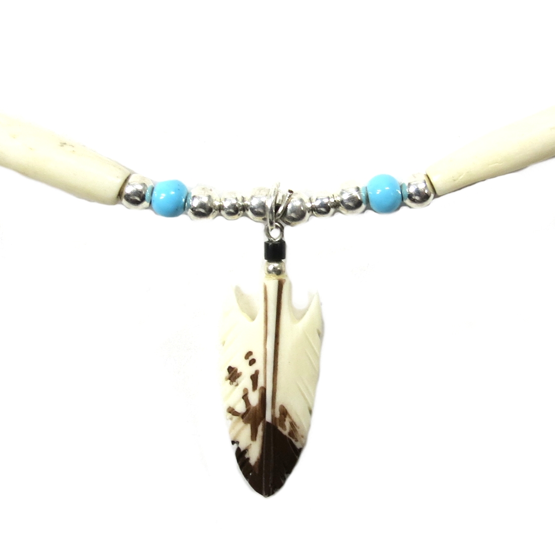 Indianerschmuck - Kette - Buffalo Bone Choker, Arrowhead