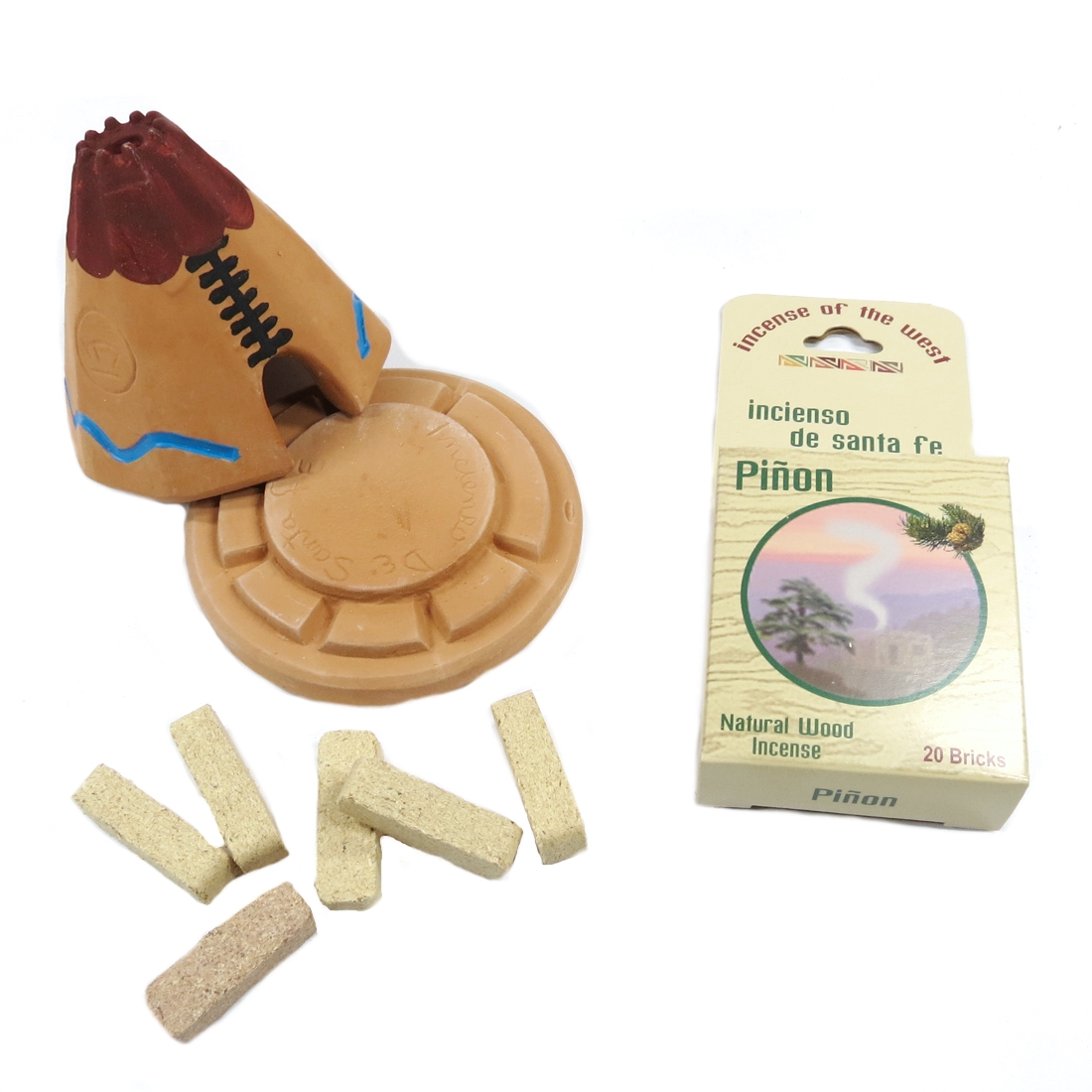 Set: Indianisches Räucherhäuschen - Indian Teepee  inkl. 20 Räucherkegel