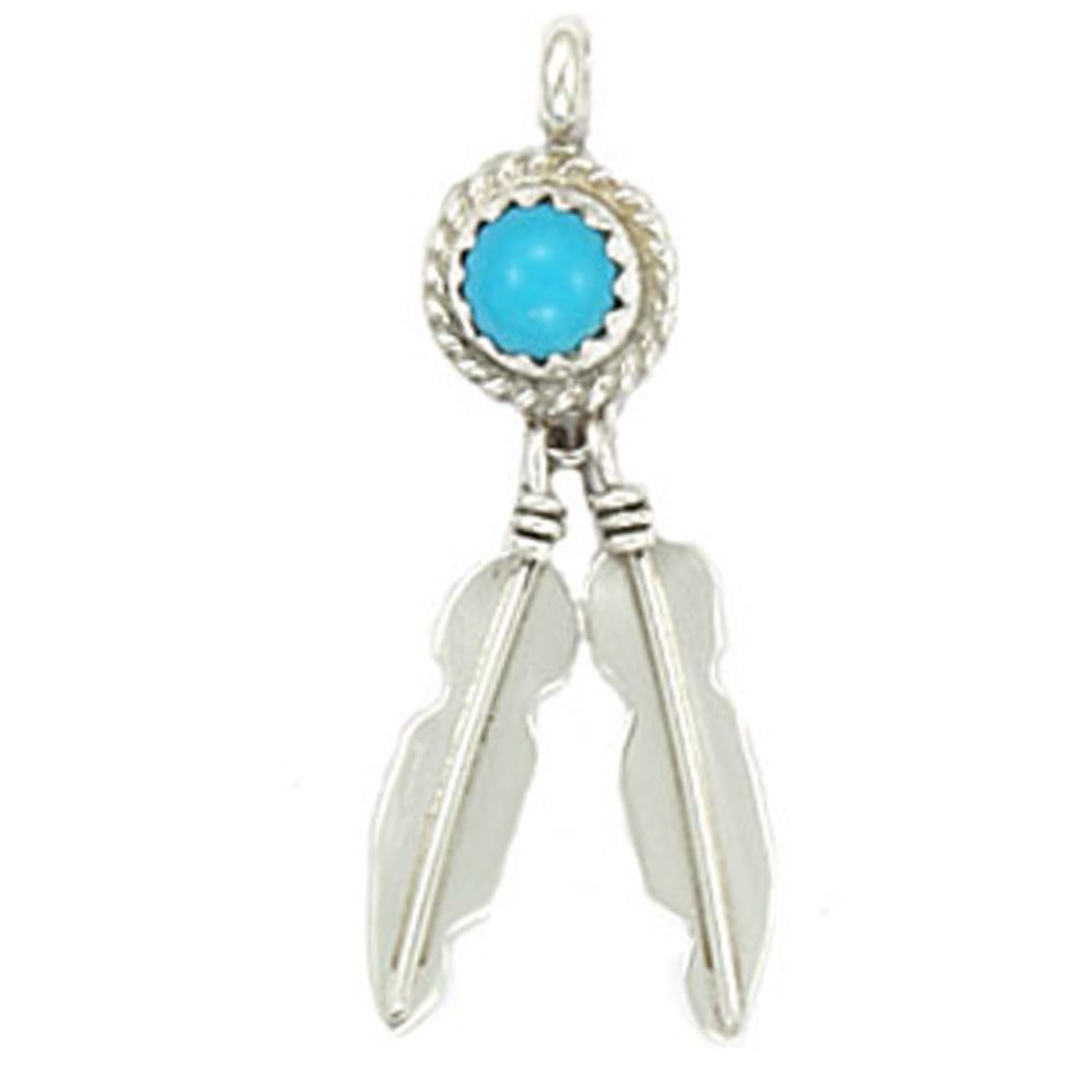 Indianerschmuck Kettenanhänger - Enchanting Turquoise Feather