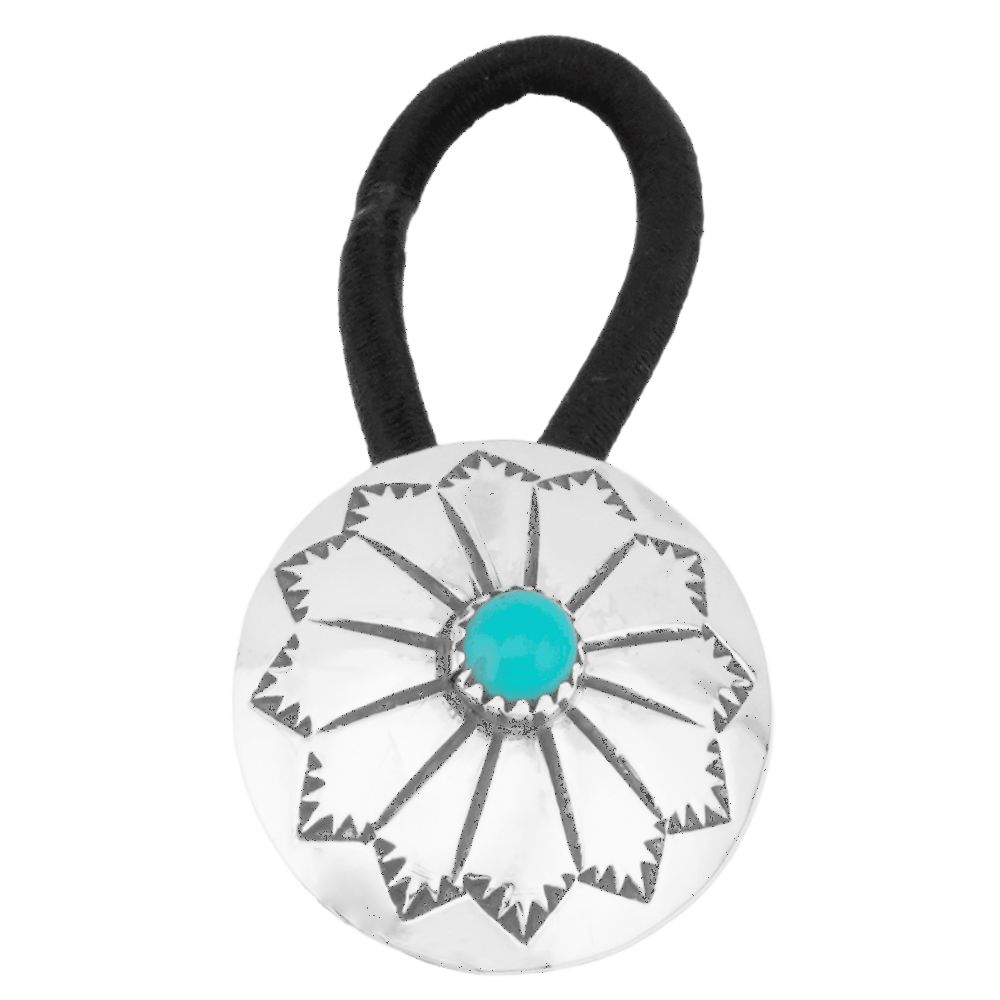 Haarband / Haargummi aus Sterling Silber - Concho Style II