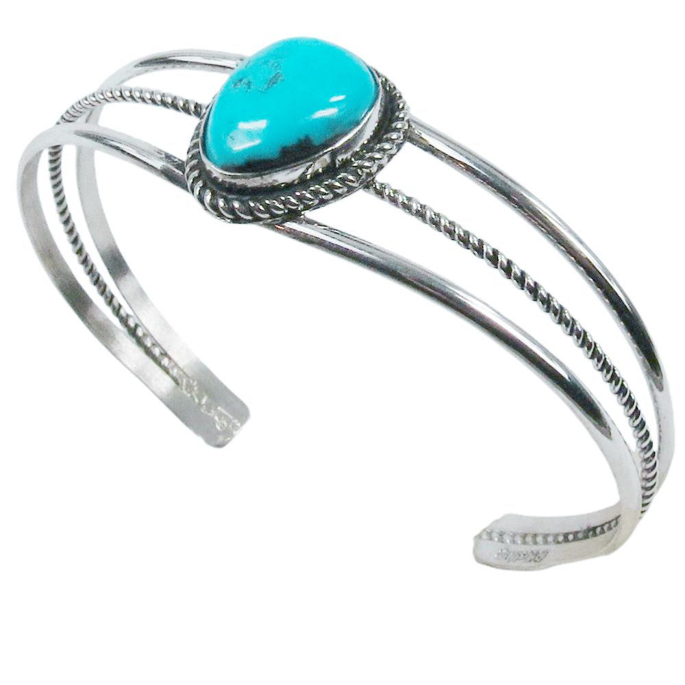 Indianerschmuck Armspange für Damen aus Sterling Silber - Renell's Kingman Bracelet