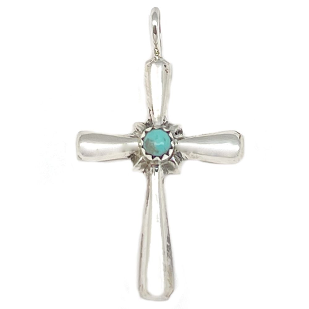 Kettenanhänger Sterling Silber & Türkis - Navajo Turquoise Cross IV