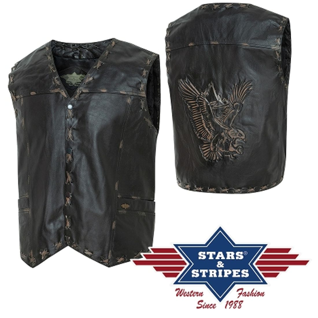 Herren Lederweste von Stars & Stripes - Hondo