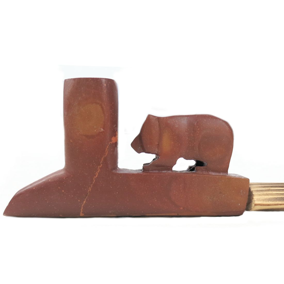 Indianerpfeife aus Catlinit - Bear Spirit Pipe, groß