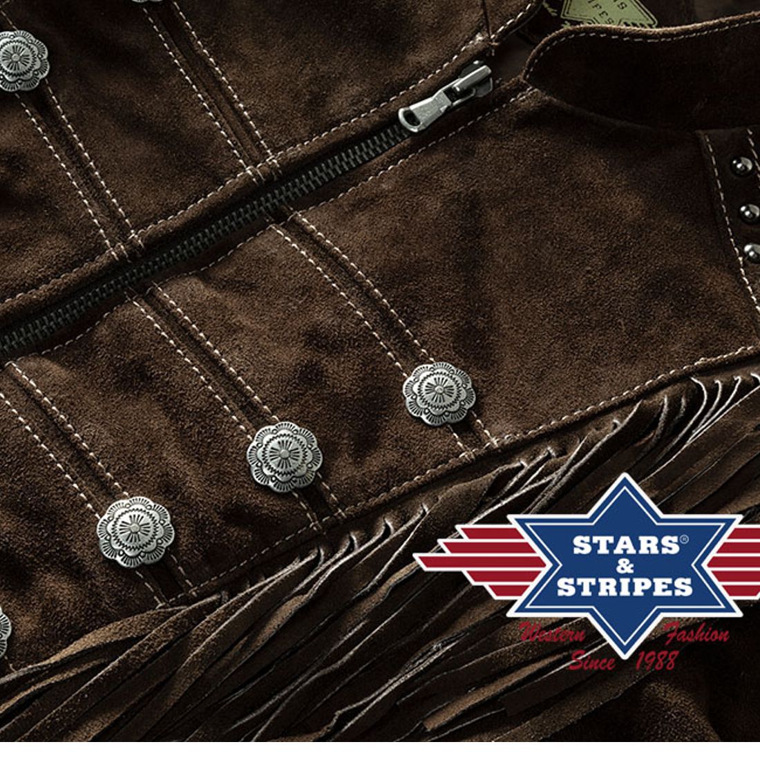 Damen-Lederjacke von Stars & Stripes - Brianna, Braun