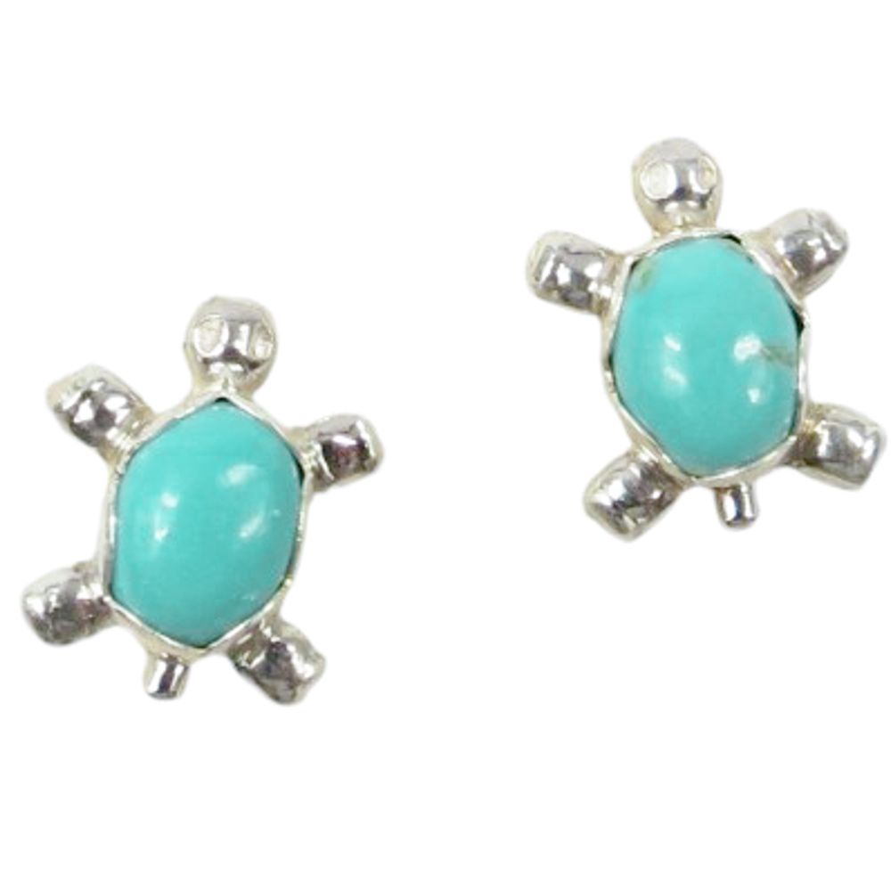 Indianerschmuck Ohrhänger aus Sterling Silber - Turquoise Turtles