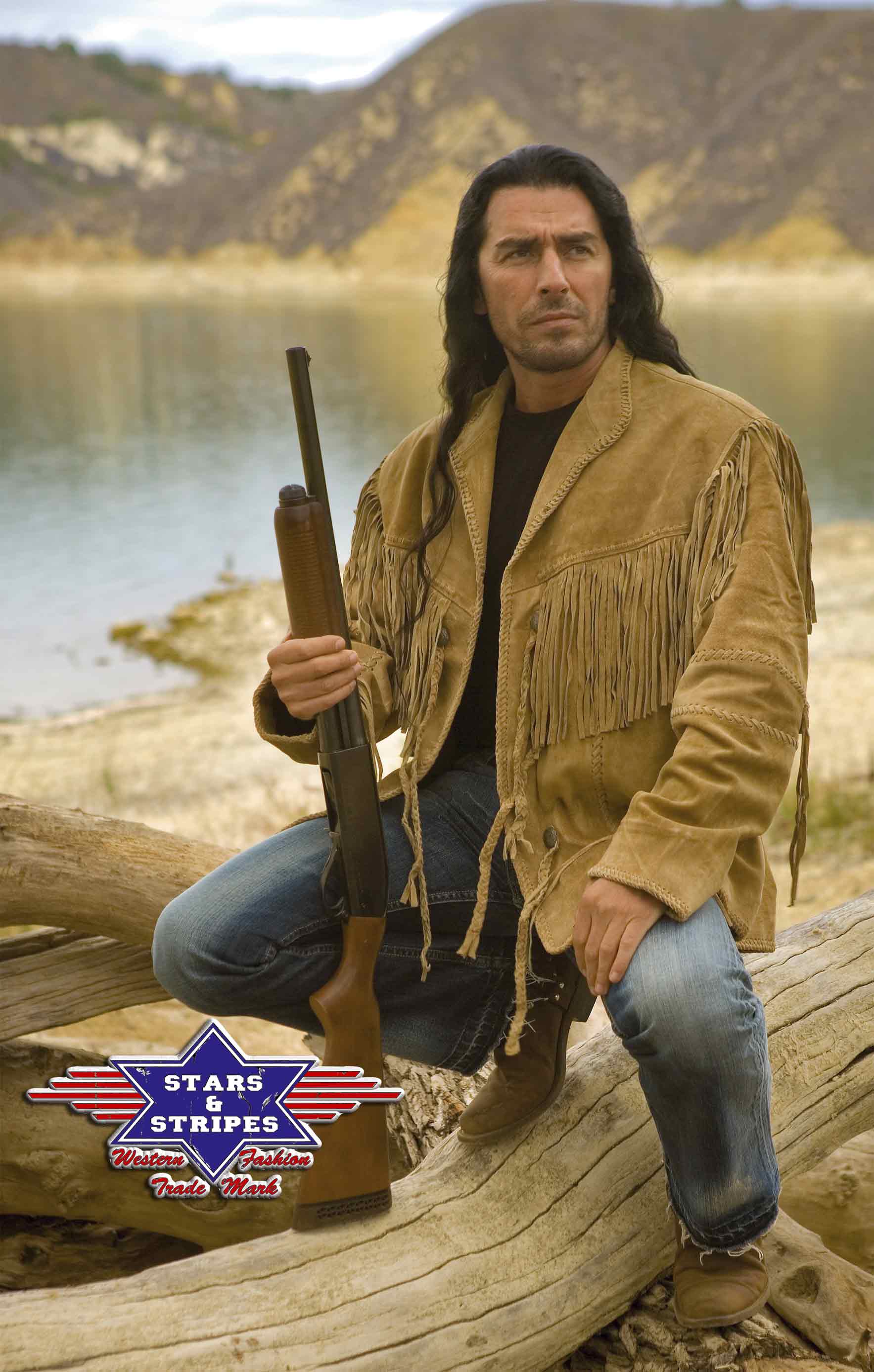 Fransen-Lederjacke von Stars & Stripes - Hombre, Sand