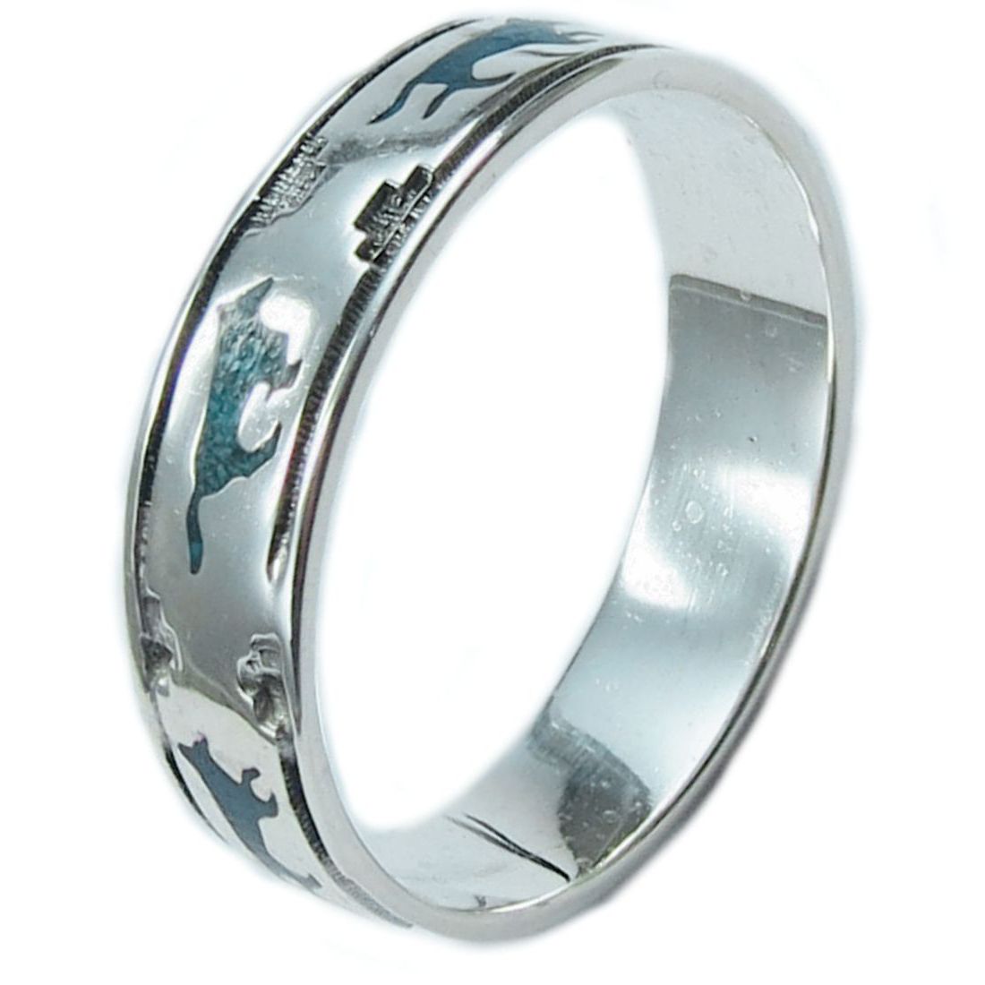 Indianerschmuck Ring aus Sterling Silber - Wolves On The Run, Türkis / Lapislazuli