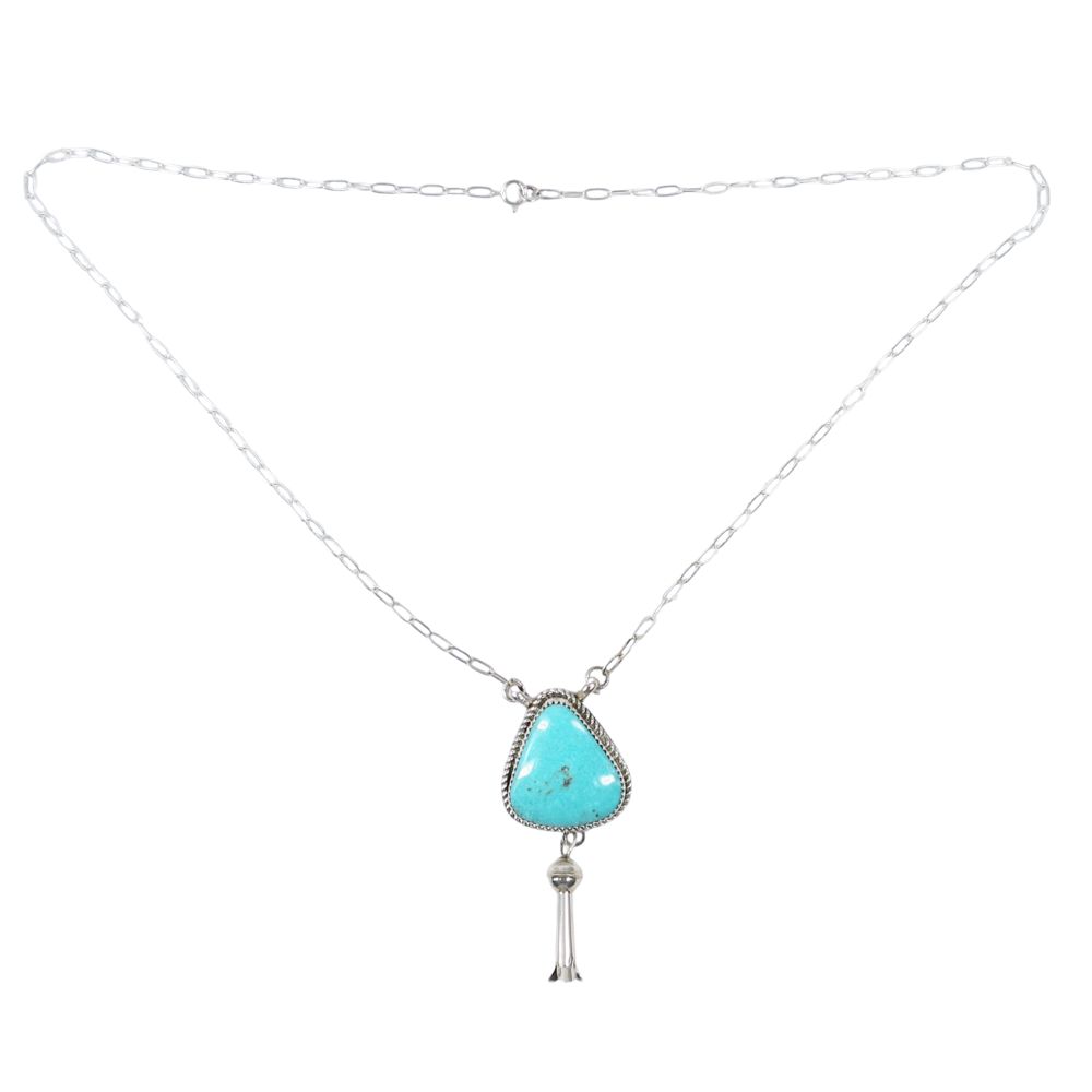 Indianerschmuck Kette aus Sterling Silber - Turquoise Blossom