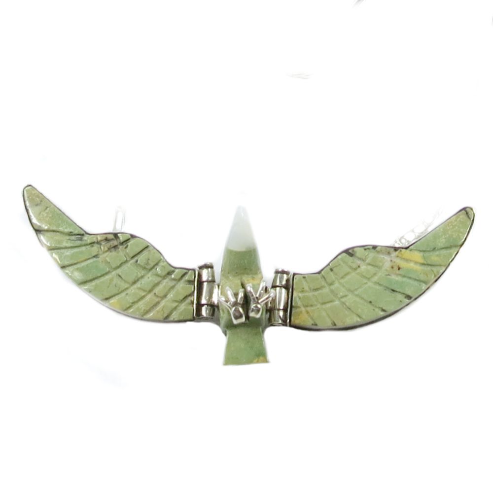 Sterling Silber Kette mit Türkis-Kettenanhänger - Green Eagle
