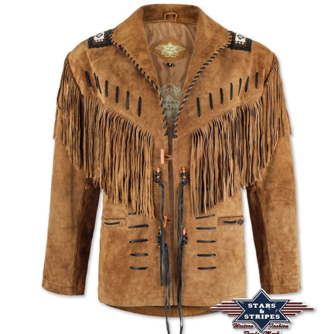 Herren Fransen-Lederjacke von Stars & Stripes - Buffalo