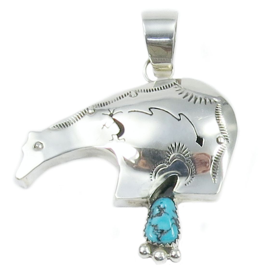 Kettenanhänger aus Sterling Silber - Spirit Hump Bear, Groß