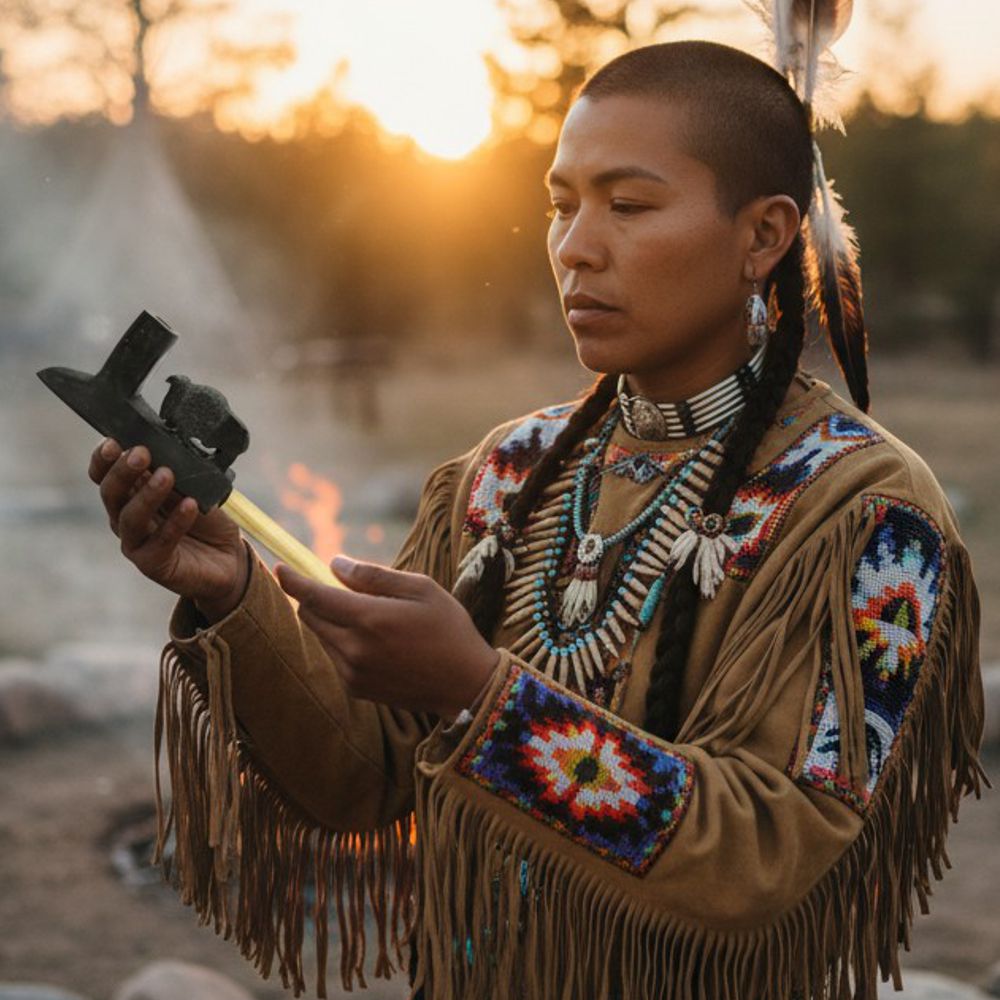 Indianerpfeife aus Alborin - Buffalo Spirit Pipe, groß