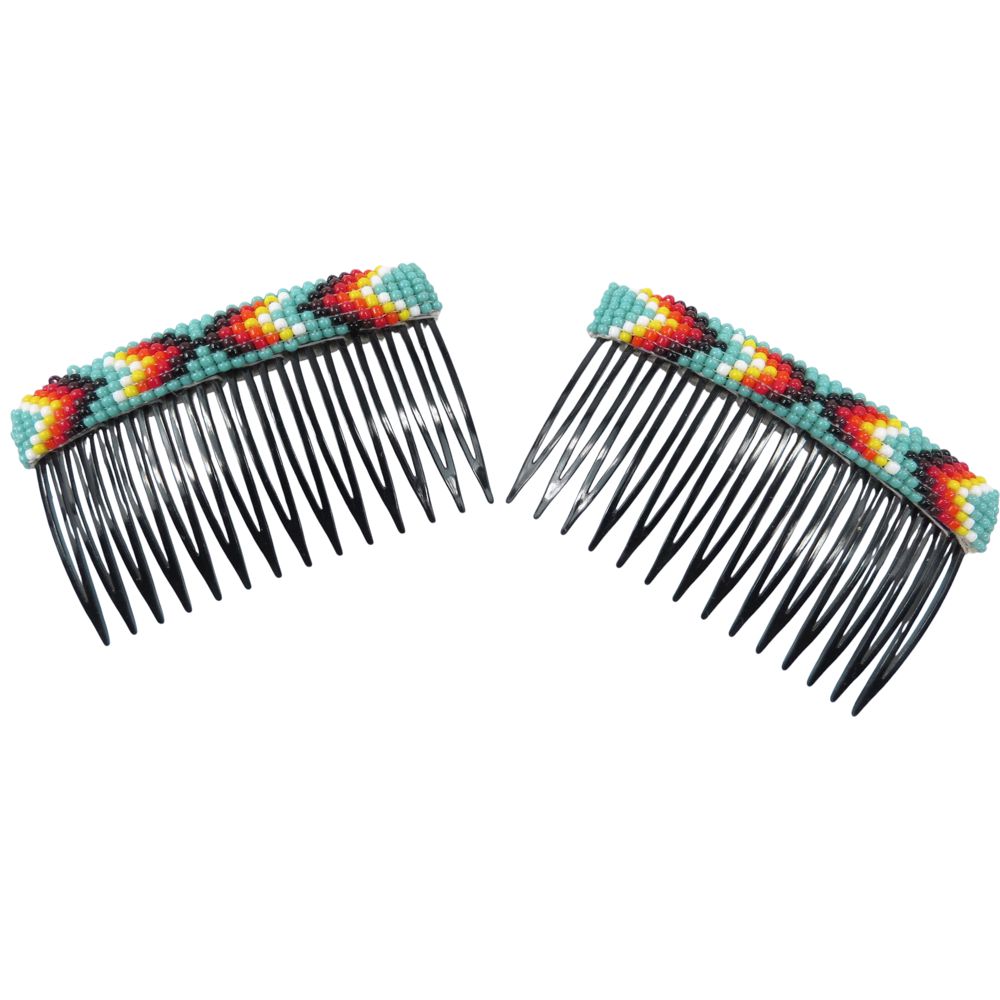 Glasperlen Haarkamm-Set - Traditional Navajo Beadwork
