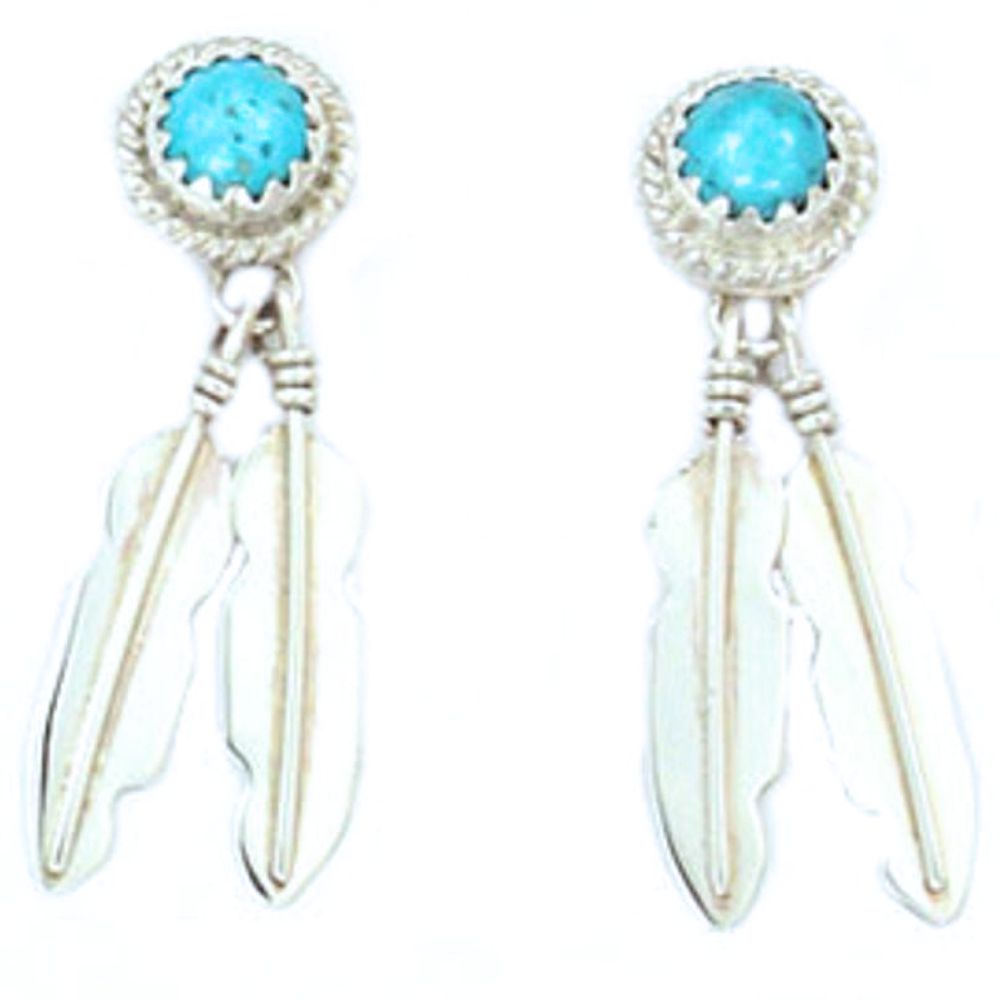 Ohrstecker aus Sterling Silber - Kingman Turquoise Feathers II