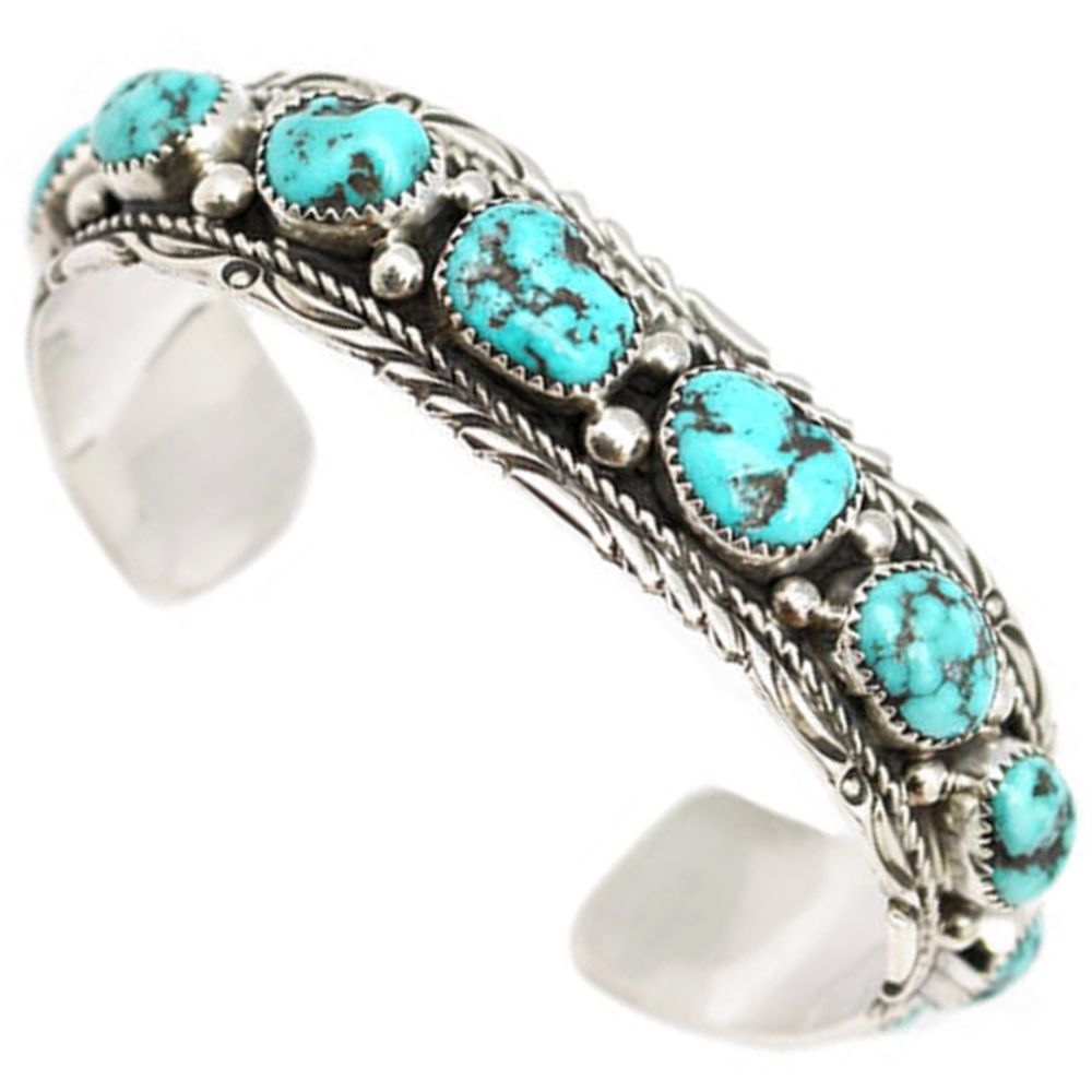 Indianerschmuck Armspange für Herren - Kingman Turquoise Masterpiece