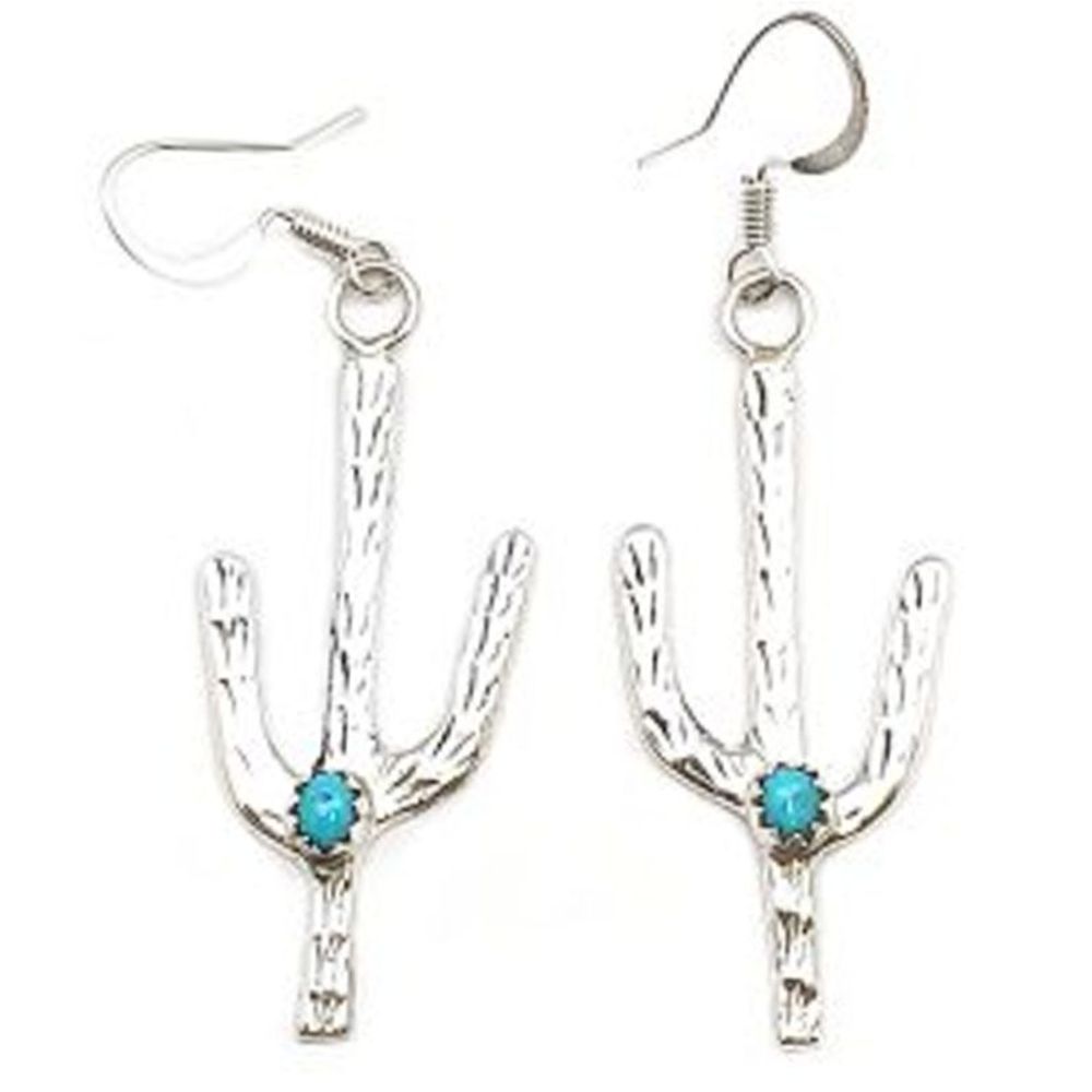 Indianerschmuck Ohrringe aus Sterling Silber - Saguaro Cactus