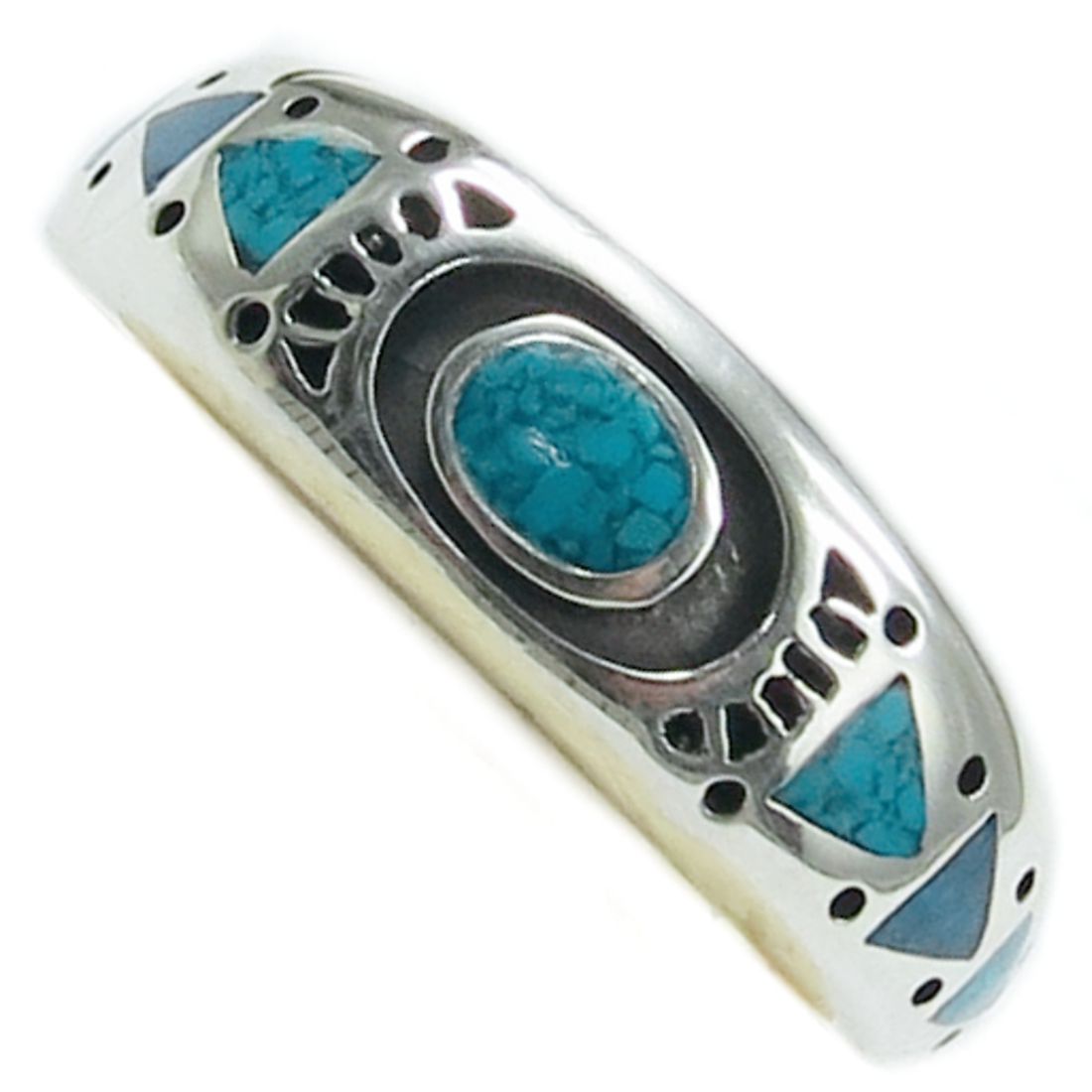 Indianerschmuck Herrenring aus Sterling Silber - Native Spring, Türkis / Lapislazuli