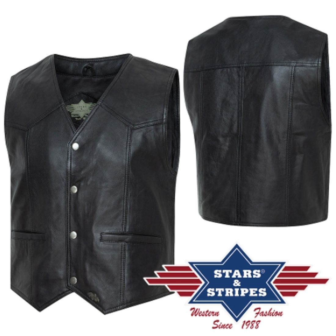 Herren Lederweste von Stars & Stripes - Jason